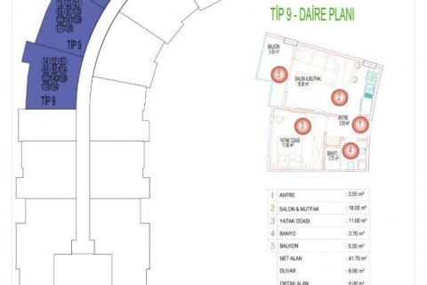 Продажа квартиры  в Махмутларе, Анталье, Турция 2 комн., 56м2, №209912 – фото 19