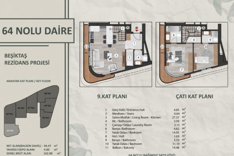 آپارتمان در Besiktas،  Istanbul ، ترکیه 68 متر مربع.  شماره 192444 - 28