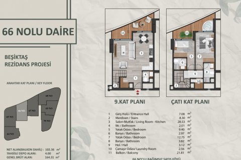 آپارتمان در Besiktas،  Istanbul ، ترکیه 68 متر مربع.  شماره 192444 - 30
