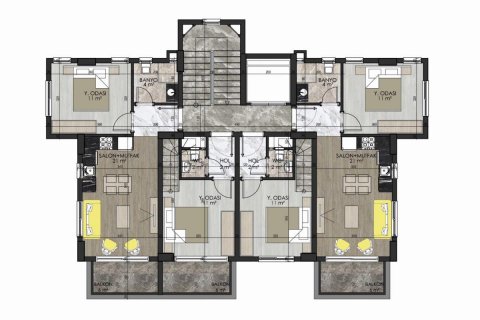 پنت هاس در  Oba ، ترکیه 120 متر مربع.  شماره 208855 - 14