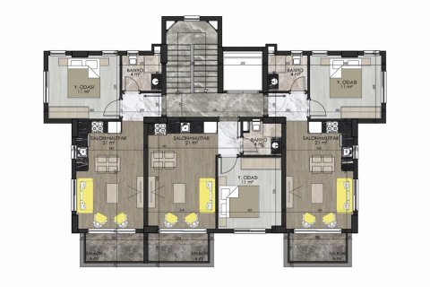 پنت هاس در  Oba ، ترکیه 120 متر مربع.  شماره 208855 - 15