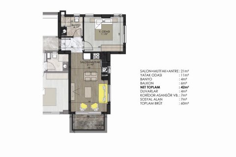 پنت هاس در  Oba ، ترکیه 120 متر مربع.  شماره 208855 - 11