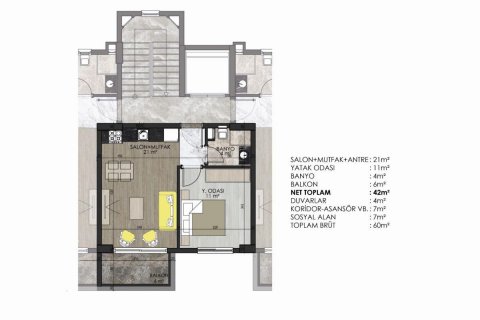 پنت هاس در  Oba ، ترکیه 120 متر مربع.  شماره 208855 - 10