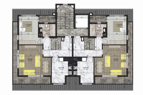 پنت هاس در  Oba ، ترکیه 120 متر مربع.  شماره 208855 - 13