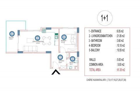Lägenhet i Mahmutlar, Antalya, Turkiet Nr. 208352 - 16
