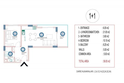 Lägenhet i Mahmutlar, Antalya, Turkiet Nr. 208352 - 12