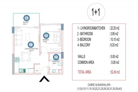 Lägenhet i Mahmutlar, Antalya, Turkiet Nr. 208352 - 10