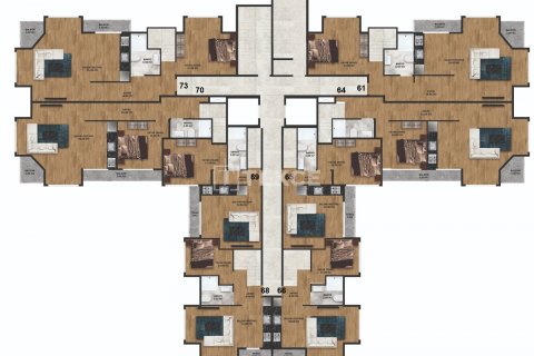 1+1 Takvåning i Alanya, Antalya, Turkiet Nr. 190078 - 15