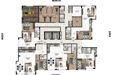 آپارتمان در  Alanya ، ترکیه 103 متر مربع.  شماره 208493 - 19