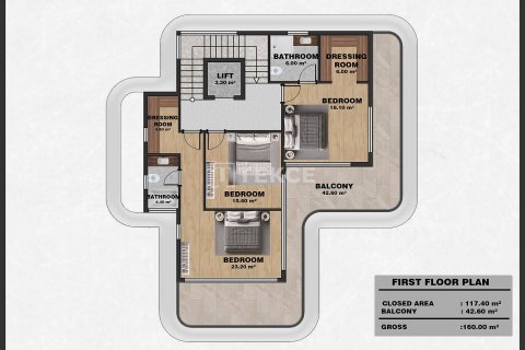 5+1 Villa  i Alanya, Antalya, Tyrkiet Nr. 146817 - 24