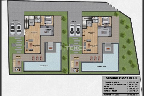 5+1 Villa  i Alanya, Antalya, Tyrkiet Nr. 146817 - 22