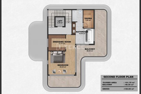 5+1 Villa  i Alanya, Antalya, Tyrkiet Nr. 146817 - 25