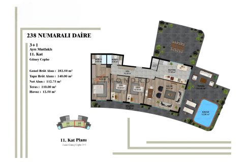 Daire  2+1  Aksu, Antalya, Türkiye №152357 - 24