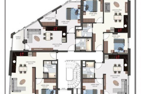 Продажа пентхауса  в Аланье, Анталье, Турция 2 комн., 51м2, №210083 – фото 12