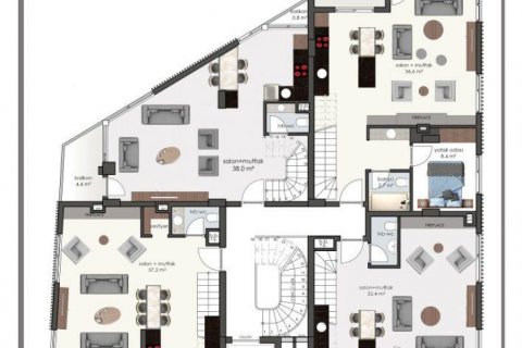 Продажа пентхауса  в Аланье, Анталье, Турция 2 комн., 51м2, №210083 – фото 13