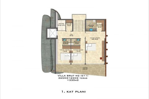 Продажа виллы  в Тепе, Аланье, Анталье, Турция 6 комн., 330м2, №208302 – фото 6