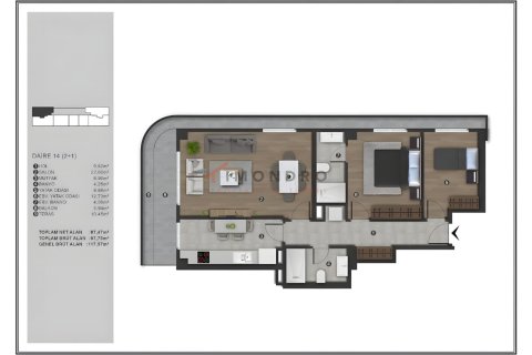 Продажа квартиры  в Кягытхане, Стамбуле, Турция 1+1, 57м2, №151772 – фото 17