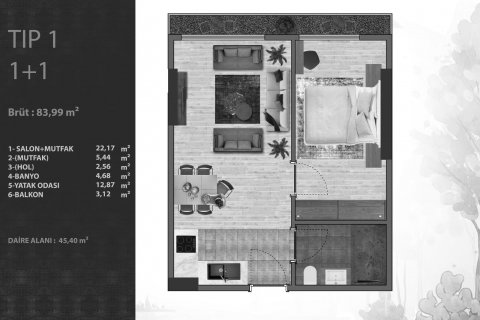 Daire Istova Green 1+1, Kâğıthane, İstanbul, Türkiye №190321 - 2