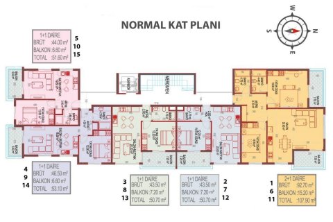 Takvåning  i Alanya, Antalya, Turkiet Nr. 209304 - 7