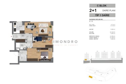 Продажа квартиры  в Эйюпе, Стамбуле, Турция 3+1, 135м2, №151615 – фото 25