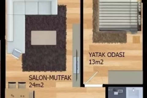 Продажа квартиры  в Аланье, Анталье, Турция 1+1, 50м2, №189447 – фото 27