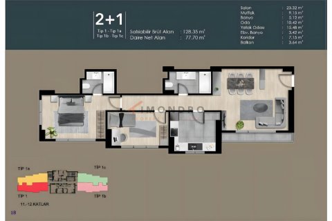 1+1 Leilighet  i Istanbul, Tyrkia Nr. 210237 - 8