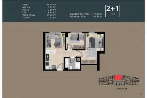 1+1 Leilighet  i Istanbul, Tyrkia Nr. 210237 - 11