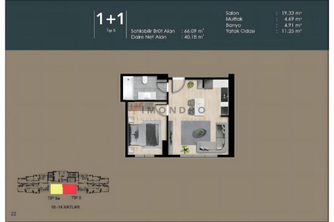 1+1 Leilighet  i Istanbul, Tyrkia Nr. 210237 - 10