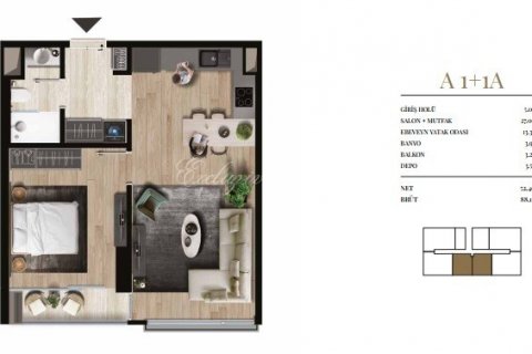 Продажа квартиры  в Стамбуле, Турция 1+1, 52м2, №210527 – фото 27