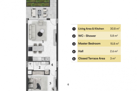 Apartment for sale  in Famagusta, Northern Cyprus, 58m2, No. 210911 – photo 13