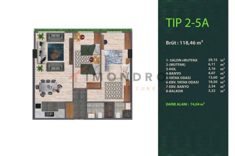 Apartment for sale  in Kâğıthane, Istanbul, Turkey, 1 bedroom, 74m2, No. 192844 – photo 12