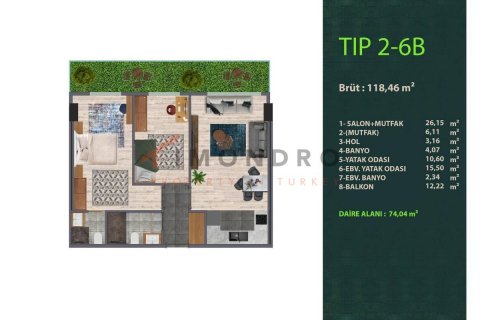Apartment for sale  in Kâğıthane, Istanbul, Turkey, 1 bedroom, 74m2, No. 192844 – photo 15