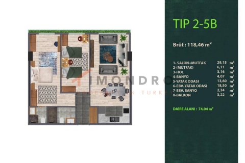 Apartment for sale  in Kâğıthane, Istanbul, Turkey, 1 bedroom, 74m2, No. 192844 – photo 13