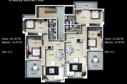 Продажа виллы  в Аланье, Анталье, Турция 2 комн., 115м2, №210095 – фото 24