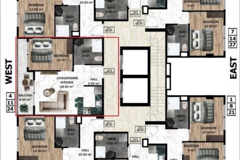 Wohnung  in Alanya, Antalya, Türkei Nr. 208297 - 19