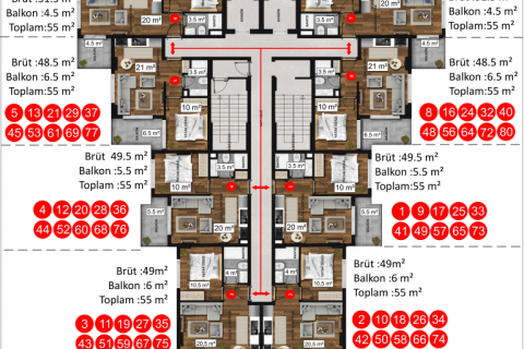 Lejlighed  i Mahmutlar, Antalya, Tyrkiet Nr. 207148 - 30