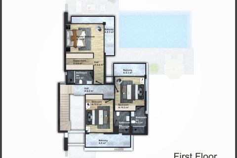 Продажа виллы  в Гирне, Северный Кипр 5 комн., 220м2, №210996 – фото 27