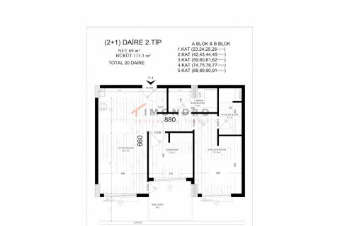 Продажа квартиры  в Аксу, Анталье, Турция 2+1, 113м2, №193725 – фото 18