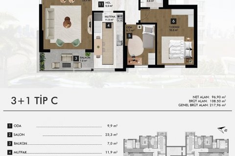 Продажа квартиры  в Измире, Турция 3+1, 119м2, №191758 – фото 7