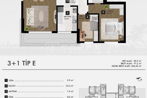 Продажа квартиры  в Измире, Турция 3+1, 119м2, №191758 – фото 9