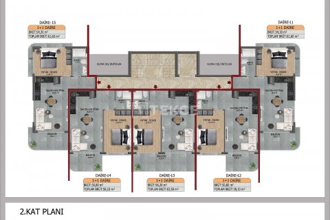 Продажа квартиры  в Аланье, Анталье, Турция 1+1, 58м2, №192585 – фото 11