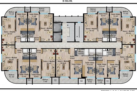 Продажа пентхауса  в Аланье, Анталье, Турция 3+1, 191м2, №192583 – фото 26