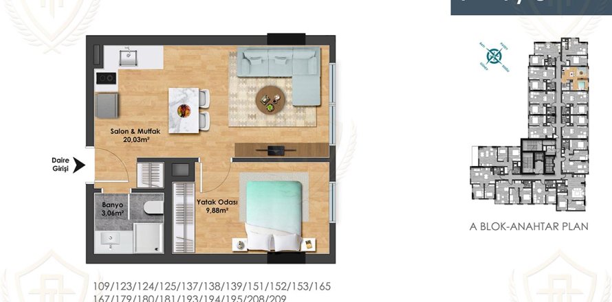 1+1 Apartment  in Istanbul, Turkey No. 147824