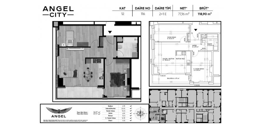 Квартира в Angel City 2+1, Аташехир, Стамбул, Турция №189602