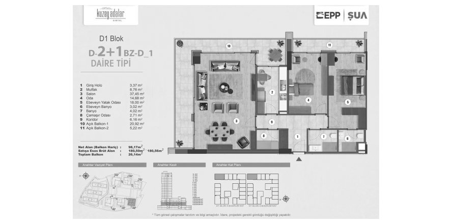 2+1 Wohnung in Kuzey Adalar Kartal, Kartal, Istanbul, Türkei Nr. 189183