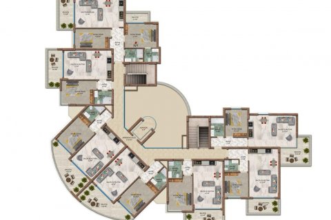 Takvåning  i Avsallar, Antalya, Turkiet Nr. 207466 - 12