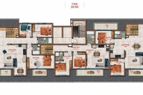 Takvåning  i Avsallar, Antalya, Turkiet Nr. 207466 - 17