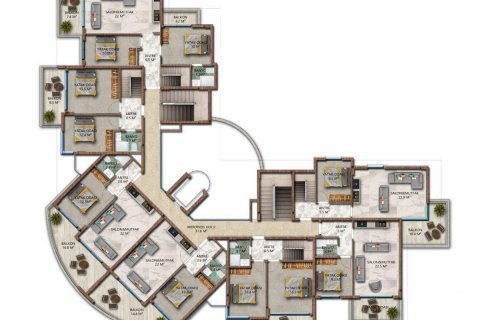 Takvåning  i Avsallar, Antalya, Turkiet Nr. 207466 - 13