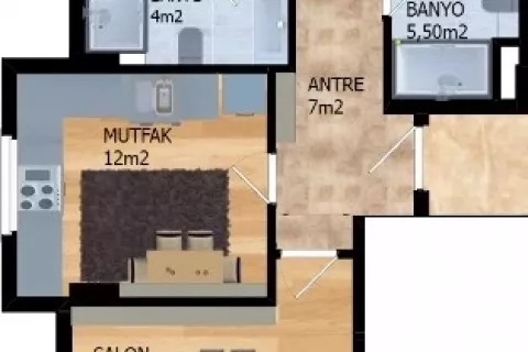 Продажа квартиры  в Аланье, Анталье, Турция 2+1, 93м2, №189451 – фото 28