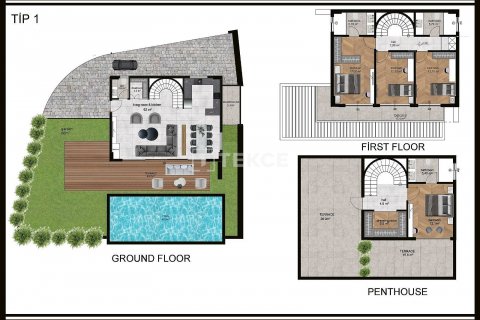 Продажа виллы  в Аланье, Анталье, Турция 3+1, 240м2, №47899 – фото 27
